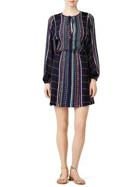Parker Dixie Print Silk Shirt Dress, Size Small